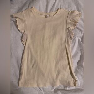 GAP Light Yellow Ruffle Sleeve Top
